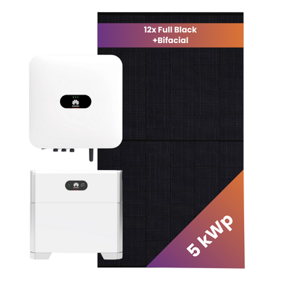 Solar system universal roof 5 kWp bifacial with battery
