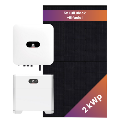 Solar system universal roof 2 kWp bifacial with battery