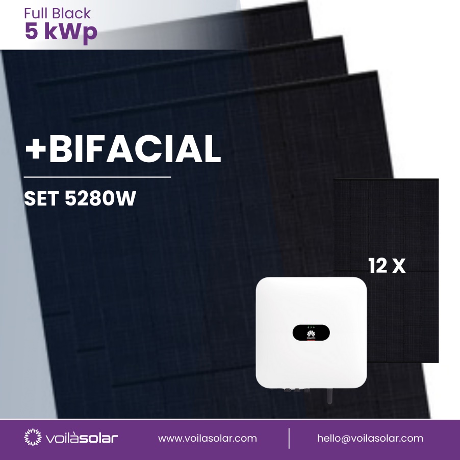 Solar System without bracket 5 kWp bifacial