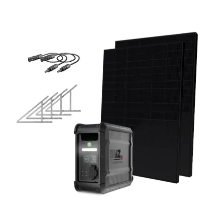 Plug & play solar system 880Wp with battery storage set from BMZ 2.5 kWh ground