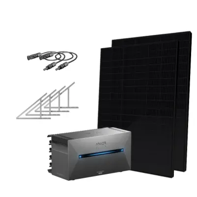 Balkonkraftwerk 880/800 mit 1,6 kWh Batteriespeicher der 3. Generation - Anker SOLIX Solarbank 2 Pro Boden