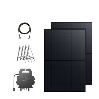 Anker SOLIX Balkonkraftwerk mit 2x 445W RS40P Solarpanelen, 890/800 Micro-Wechselrichter und Balkonhalterungen