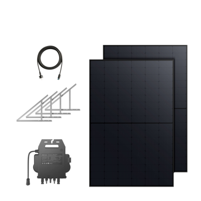 Anker SOLIX plug-in solar system balcony 2x RS40P Panel 445, micro-inverter 890/800, flat roof mounting 